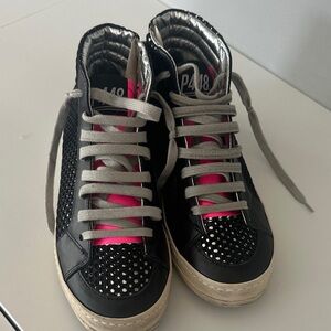 P448 Black and Pink Women's Sneakers